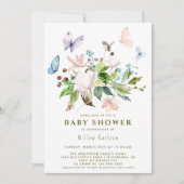 Invitation Whimsical Butterfly Garden Cute Baby shower de pri (Devant)