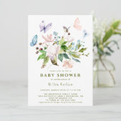 Invitation Whimsical Butterfly Garden Cute Baby shower de pri (Debout devant)