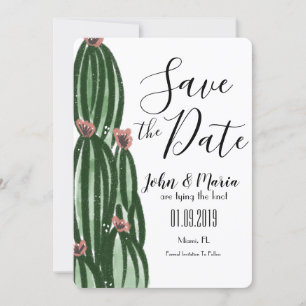 Invitation Whimsical Cactus Artsy Enregistrer la date