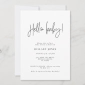 Invitation Whimsical Calligraphy Baby shower Bonjour bébé (Devant)