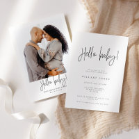 Whimsical Calligraphy Baby shower Bonjour bébé