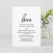 Invitation Whimsical Calligraphy Love Mariage (Debout devant)