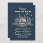 Invitation Whimsical Camping Under the Stars Engagement Party (Devant / Derrière)