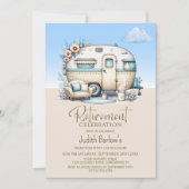 Invitation Whimsical Caravan Retirement Party (Devant)