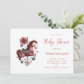 Invitation Whimsical Carousel Horse Image Baby Shower (Debout devant)