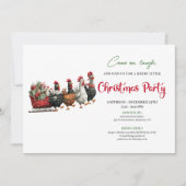 Invitation Whimsical Cartoon Chickens Modern Holiday Invites (Devant)