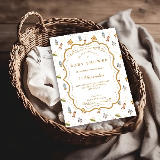 Invitation Whimsical Celestial Safari Baby Shower