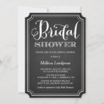 Invitation Whimsical Chalkboard Bridal Shower<br><div class="desc">Invitation à la douche nuptiale rustique avec script fantaisiste et double bordures. Cette invitation est disponible en différentes couleurs.</div>