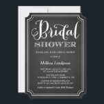 Invitation Whimsical Chalkboard Bridal Shower<br><div class="desc">Invitation à la douche nuptiale rustique avec script fantaisiste et double bordures. Cette invitation est disponible en différentes couleurs.</div>