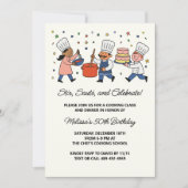 Invitation Whimsical Chef Cooking Class Birthday Party (Devant)