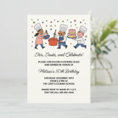 Invitation Whimsical Chef Cooking Class Birthday Party (Debout devant)