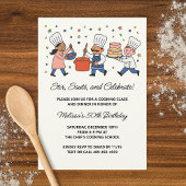 Invitation Whimsical Chef Cooking Class Birthday Party