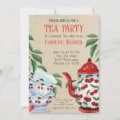 Invitation Whimsical Cherry Garden Tea Party Douche (Devant)