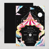 Invitation Whimsical Children Circus Anniversaire (Devant / Derrière)