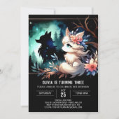 Invitation Whimsical Children Wolf Anniversaire (Devant)