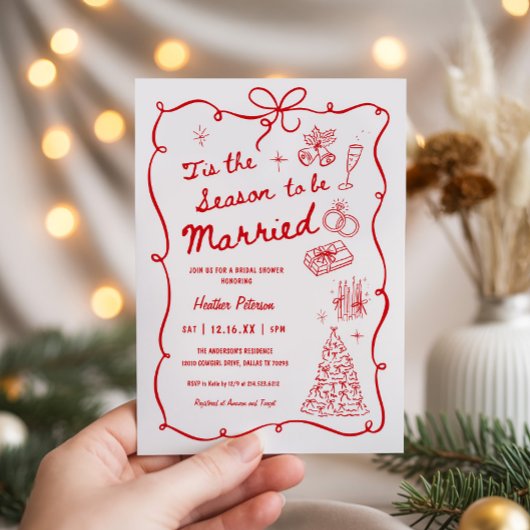 Invitation Whimsical Christmas Bridal Shower