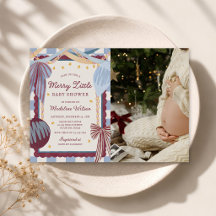 Whimsical Christmas Merry Little Baby Shower Photo