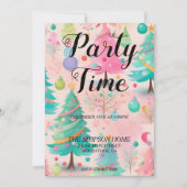 Invitation Whimsical Christmas Tree Party (Devant)