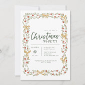 Invitation Whimsical Christmas Wreath & Bow Party (Devant)