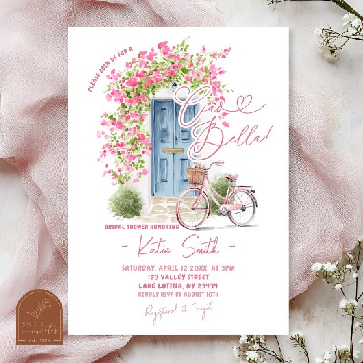 Invitation Whimsical Ciao Bella Italian Bridal Shower