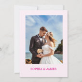 Invitation Whimsical Citrus pink & flower Wedding  Invitatio (Dos)