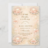 Invitation Whimsical Coastal Pearl Baby Shower (Devant)