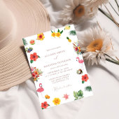 Invitation Whimsical Colorful Fun Tropical Flamingle Mariage