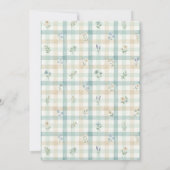 Invitation Whimsical Coquette Blue Gingham Baby Shower TMF26 (Dos)