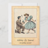Invitation Whimsical Couple Proposition les années 50 Mariage (Devant)