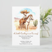 Invitation Whimsical Cowboy Baby shower d'aventure (Debout devant)