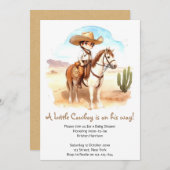 Invitation Whimsical Cowboy Baby shower d'aventure (Devant / Derrière)