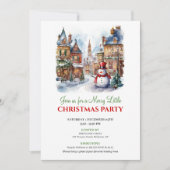Invitation Whimsical cozy winter scene holiday invite (Devant)