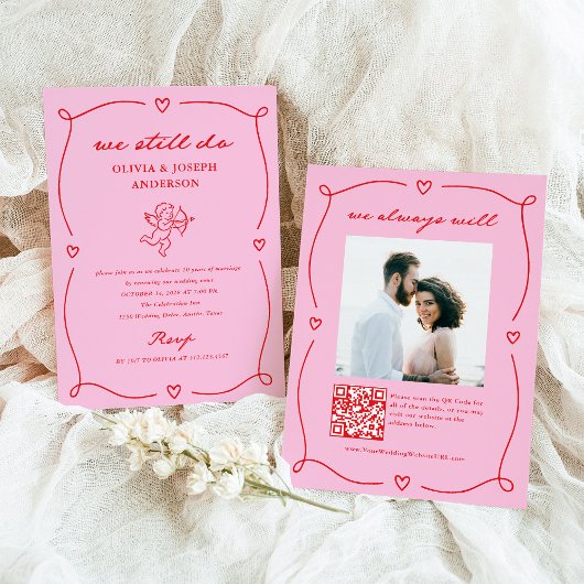 Invitation Whimsical Cupid | We Still Do Wedding Vow Renewal