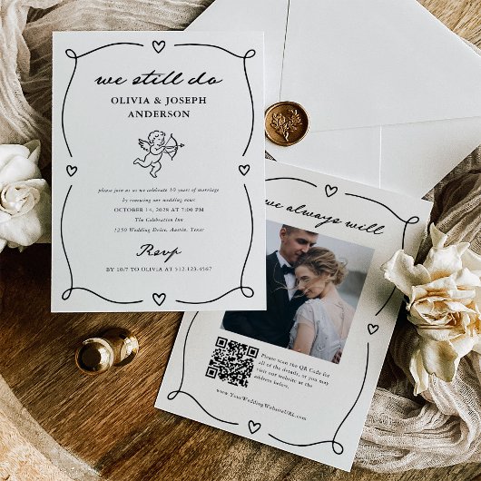 Invitation Whimsical Cupid | We Still Do Wedding Vow Renewal