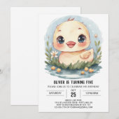 Invitation Whimsical Custom Canard Anniversaire (Devant / Derrière)