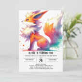 Invitation Whimsical Custom Fox Anniversaire (Debout devant)