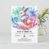 Invitation Whimsical Custom Fox Anniversaire (Debout devant)