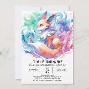 Invitation Whimsical Custom Fox Anniversaire