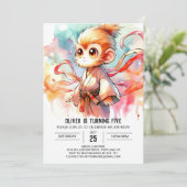 Invitation Whimsical Custom Singe Anniversaire (Debout devant)