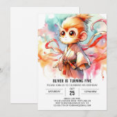 Invitation Whimsical Custom Singe Anniversaire (Devant / Derrière)