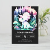 Invitation Whimsical Custom Triceratops Anniversaire (Debout devant)