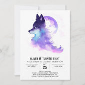 Invitation Whimsical Custom Woodland Wolf Anniversaire (Devant)