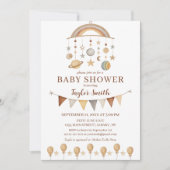 Invitation Whimsical Cute Boho Baby shower neutre genre (Devant)
