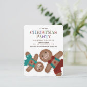Invitation Whimsical Cute Gingerbread Cookies Noël Party (Debout devant)