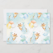 Invitation Whimsical Cute Giraffe Ballons Baby shower garçon (Dos)