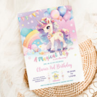 Whimsical Cute Rainbow Unicorn Magique Anniversair