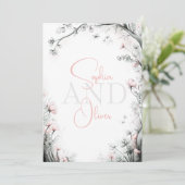 Invitation Whimsical Delicate Blush Floral Branch (Debout devant)