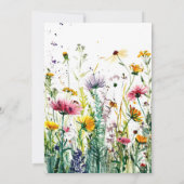 Invitation Whimsical Delicate Fleurs sauvages 40e anniversair (Dos)