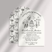 Invitation Whimsical, dessiné à la main mariage