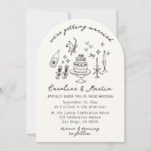 Invitation Whimsical, dessiné à la main mariage (Devant)